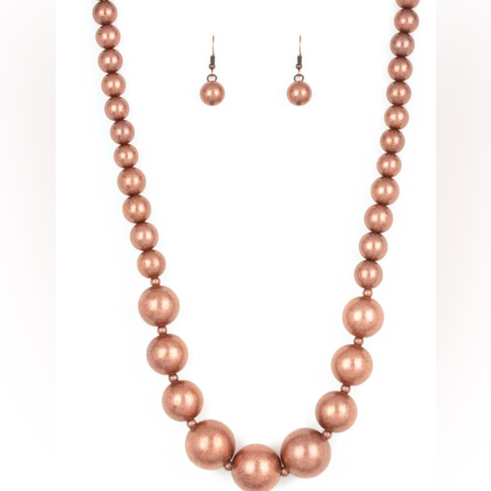 Elevate Your Style with Our Reputation Copper Beads Necklace and Earring Set